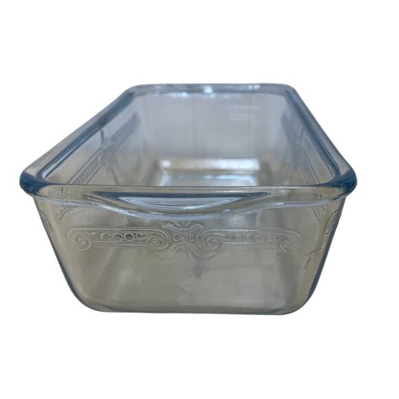 Fire King Sapphire Blue Philbe Depression Glass Loaf Pan MISSING LID GUC - Picture 2 of 7